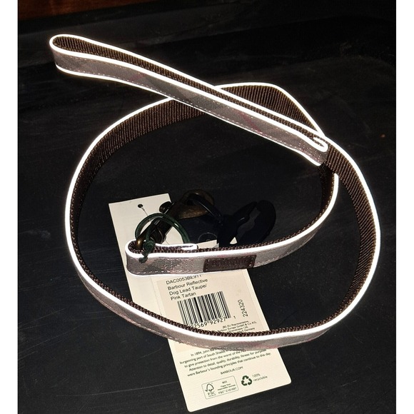 Barbour Reflective Dog Lead Taupe Pink 39" Long, Durable Walking Leash - Picture 2 of 3